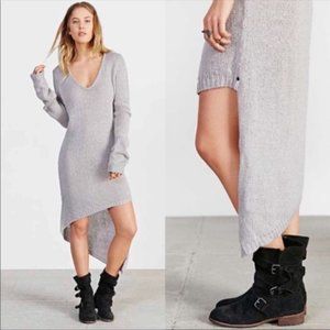 ONE TEASPOON Gray Long Sleeve Sweater Dress